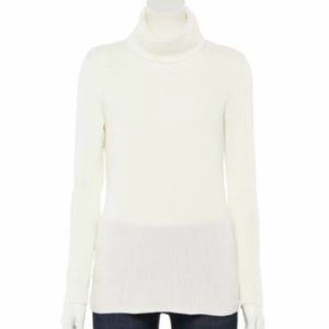 Women's Croft & Barrow Ribbed Turtleneck Sweater - Coconut White